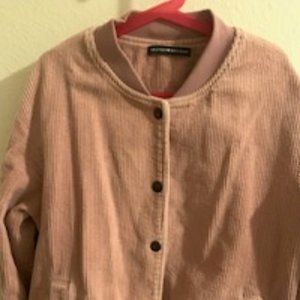 Pink Corduroy snap button jacket (OS)